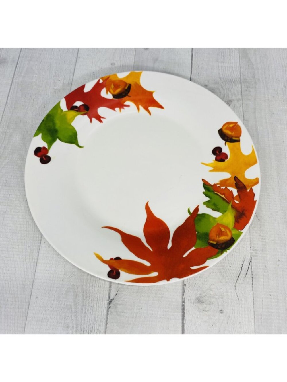 Royal Norfolk RNF132 Colorful Autumn Leaves Stoneware Round Dinner Plates Set 3 - Picture 2 of 13